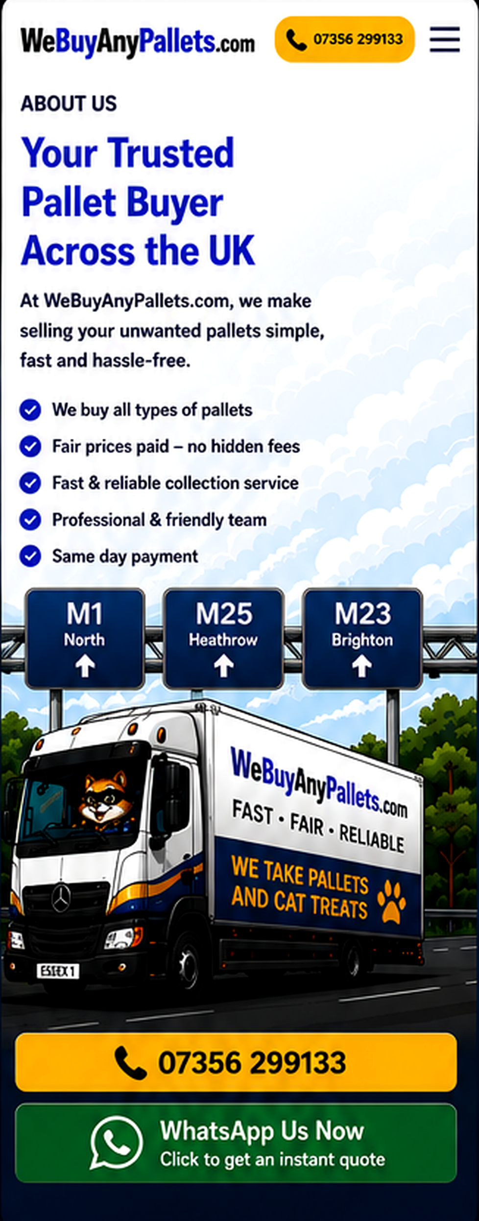 About WeBuyAnyPallets.com, your trusted pallet buyer across the UK offering fair prices and reliable collection.