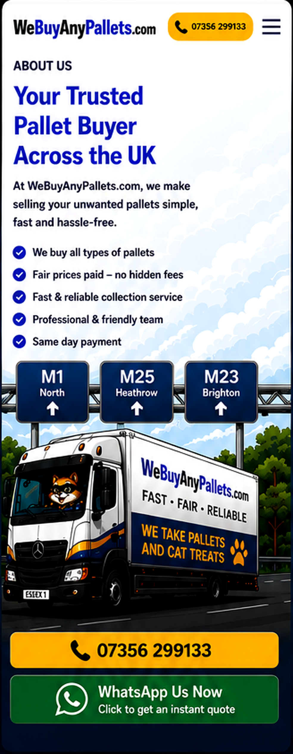 About WeBuyAnyPallets.com, your trusted pallet buyer across the UK offering fair prices and reliable collection.