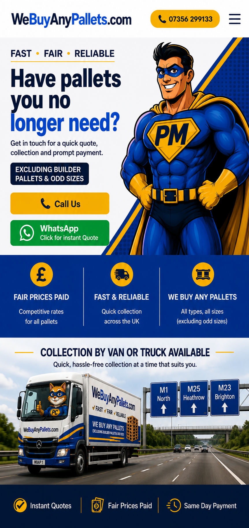WeBuyAnyPallets.com mobile website