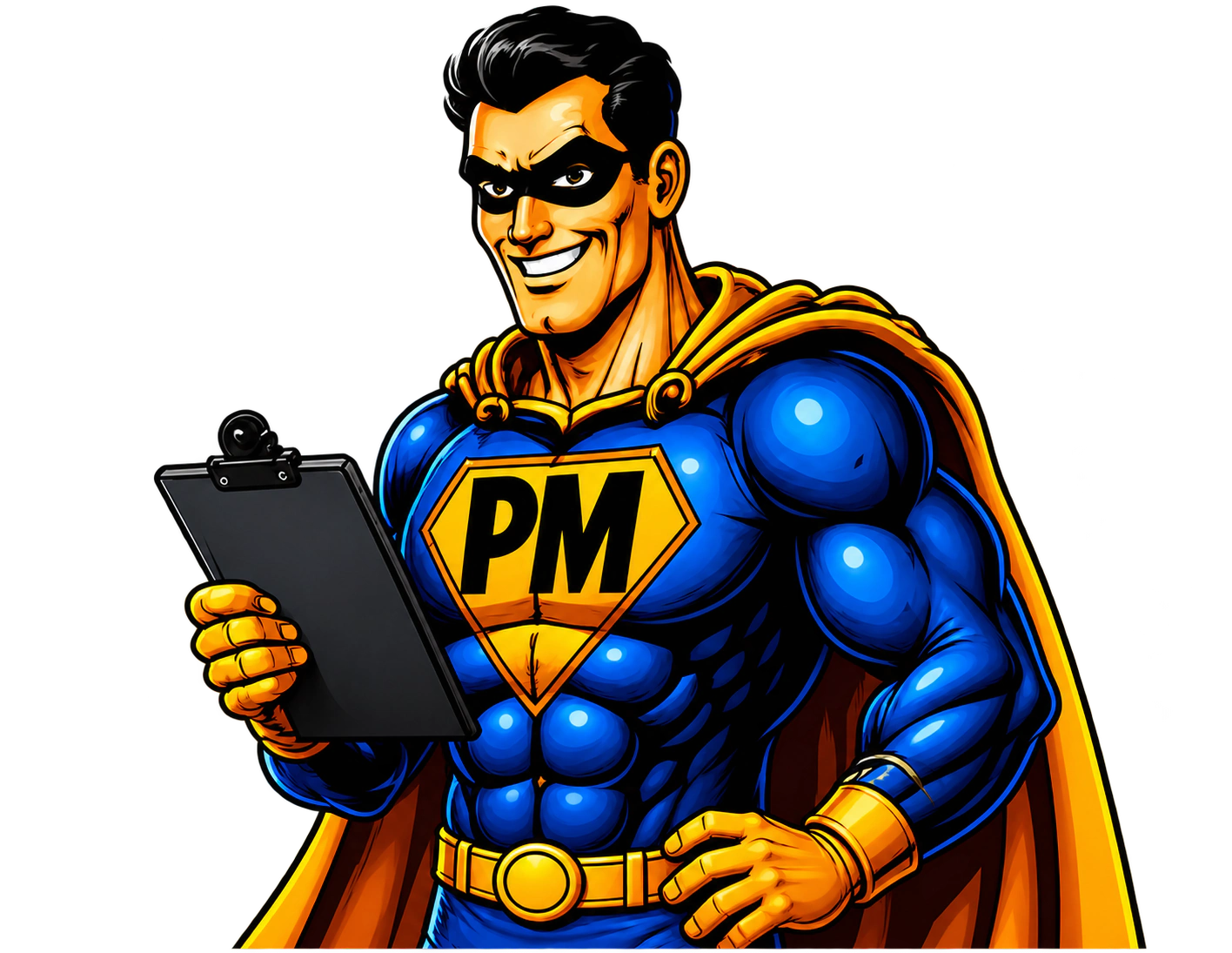 Palletman holding a quote clipboard.
